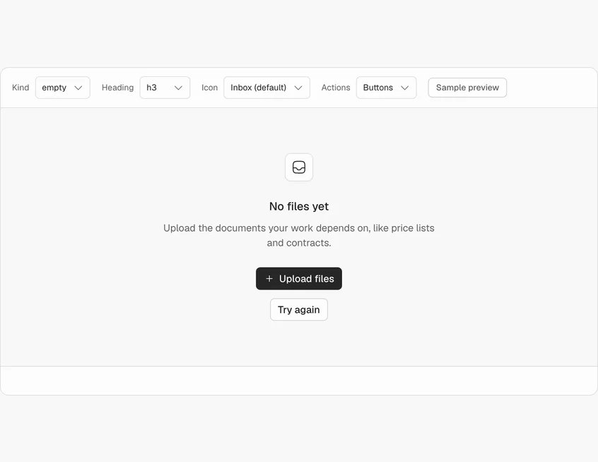 State Panel component, live demo
